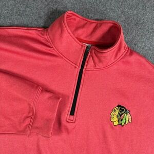 NHL Chicago Blackhawks Quarter Zip Pullover Sweatshirt - Men's XL